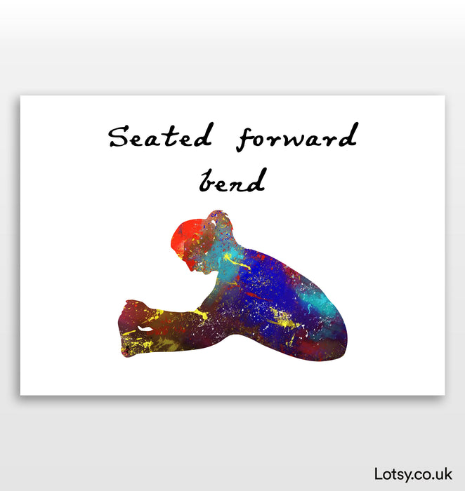 Seated Forward Bend Pose - Yoga Print