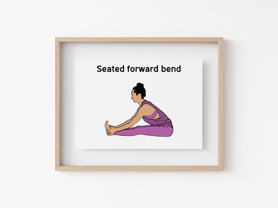 Curva hacia adelante sentado - Impresión de yoga