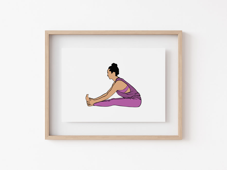 Curva hacia adelante sentado - Impresión de yoga