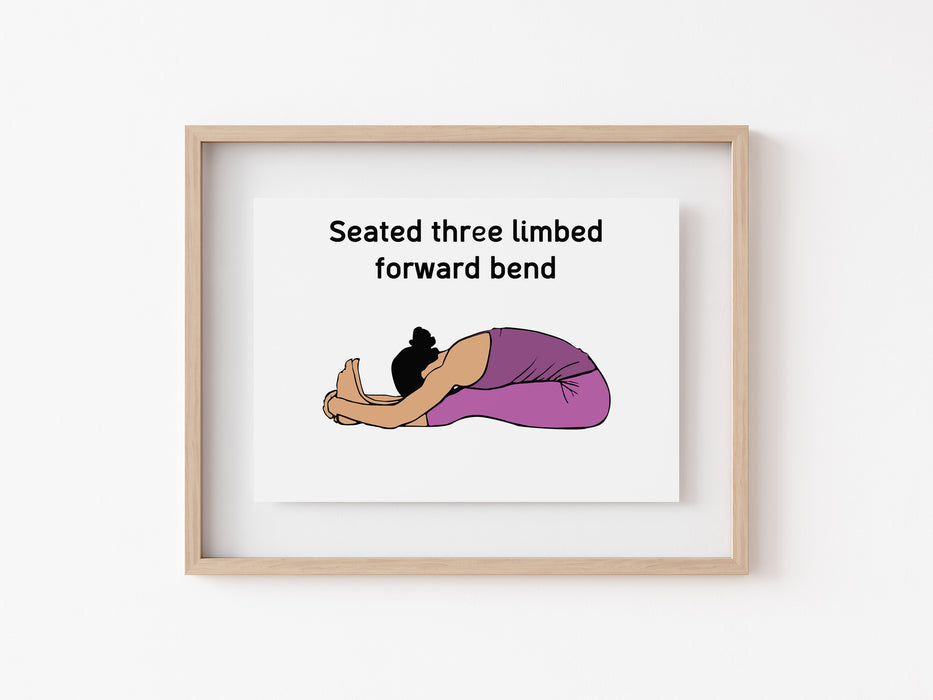 Seated Three Limbed Forward Bend - Yoga Print