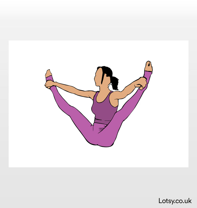 Curva hacia adelante con las piernas anchas sentadas II - Impresión de yoga