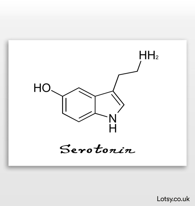 Serotonina - Impresión de moléculas