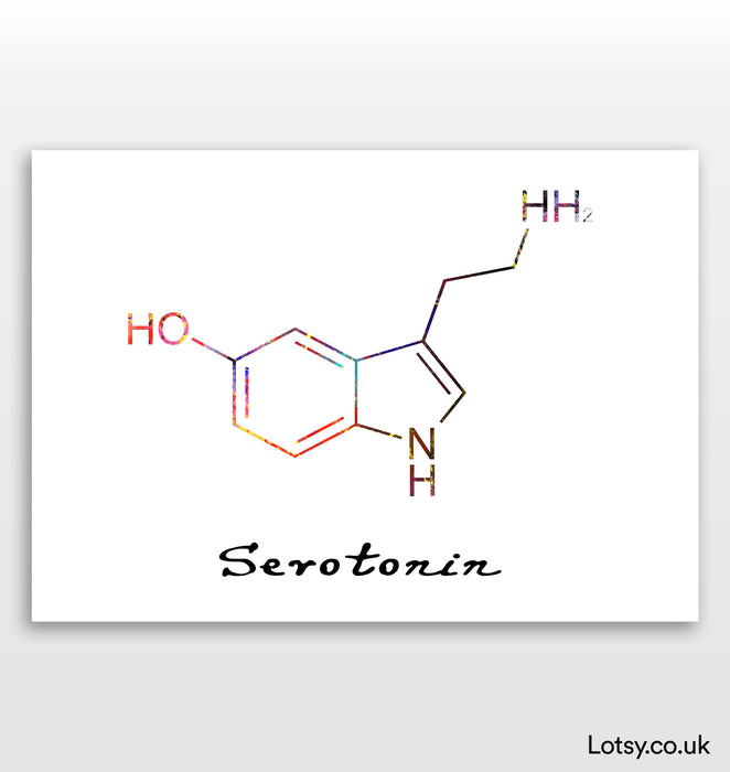 Serotonina - Impresión de moléculas