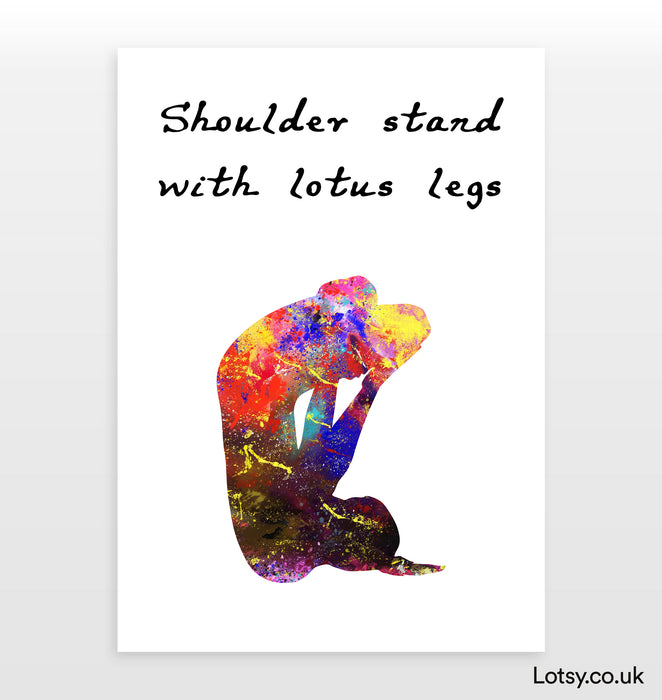 Shoulder Stand with Lotus Legs Pose - Yoga Print