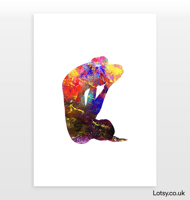 Shoulder Stand with Lotus Legs Pose - Yoga Print