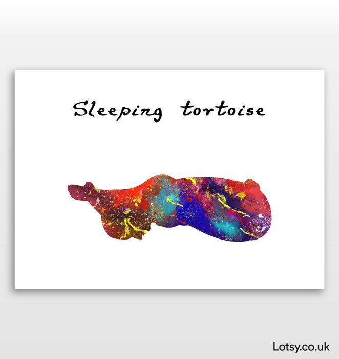 Sleeping Tortoise Pose - Yoga Print