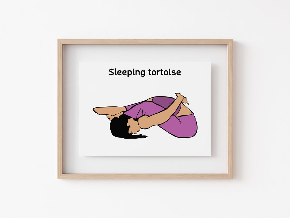 Tortuga Durmiente - Impresión de Yoga