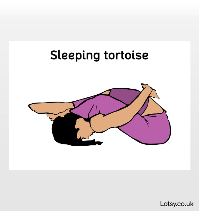 Tortuga Durmiente - Impresión de Yoga