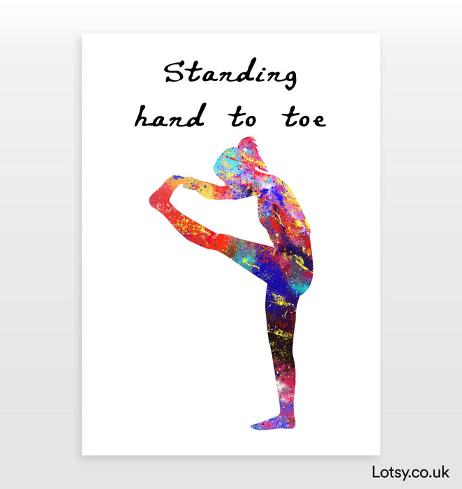Standing Hand to Toe Pose - Yoga Print