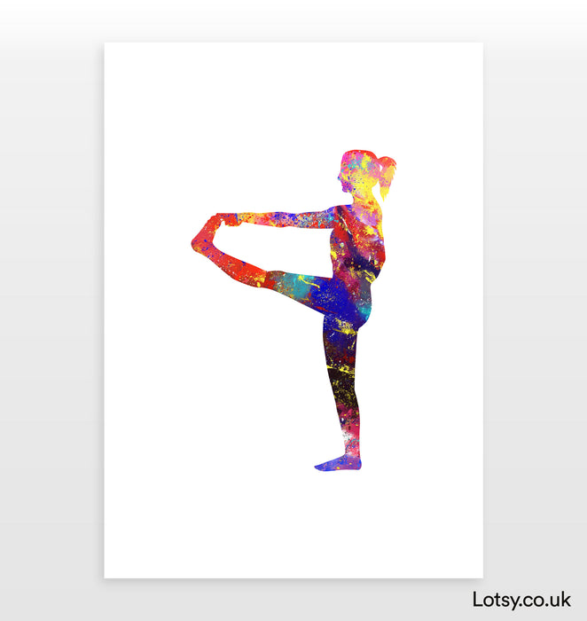 Standing Hand to Toe (Preparation) Pose - Yoga Print