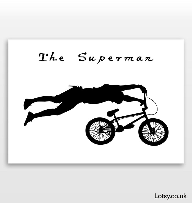 Impresión de trucos de BMX - El Superman