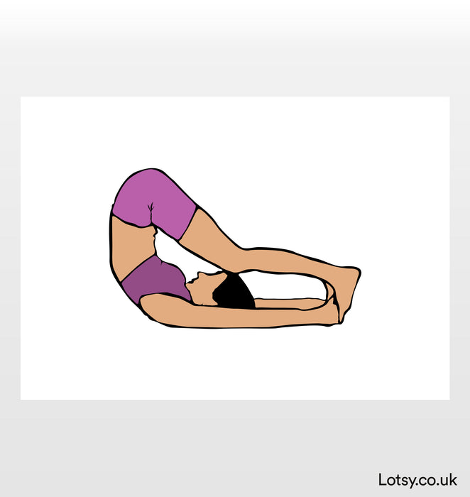 Ángulo supino - Impresión de yoga