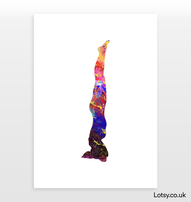 Supported Headstand IV Pose - Yoga Print
