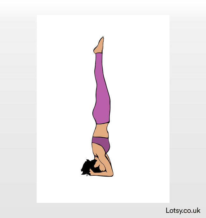 Parada de cabeza apoyada - Impresión de yoga