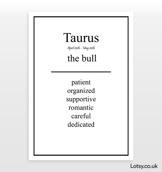 Taurus - Quote - Print