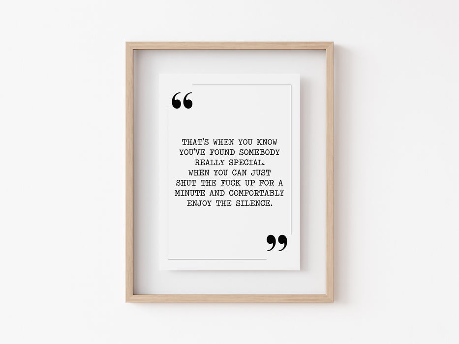 Enjoy The Silence - Quote Print