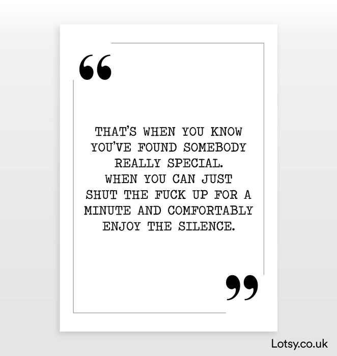 Enjoy The Silence - Quote Print