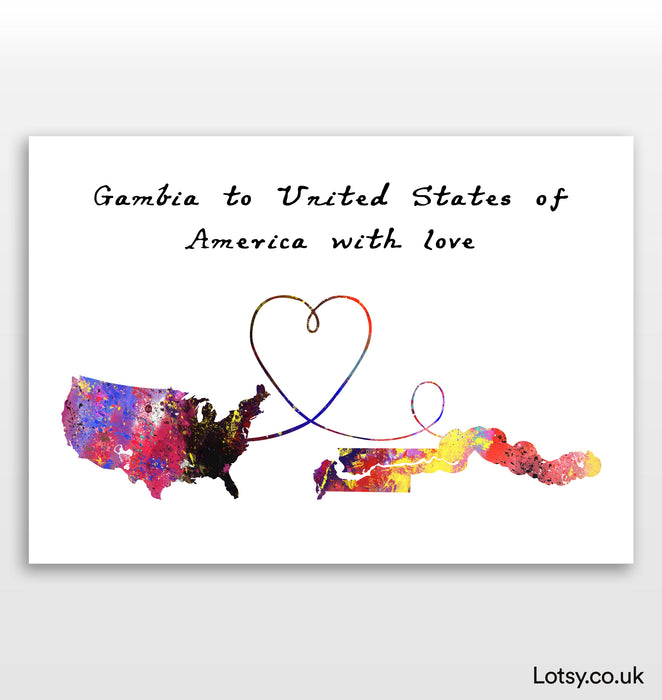 The Gambia to United States Print - With Love