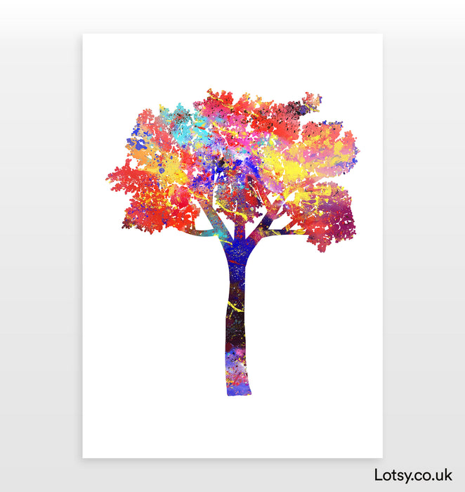 Impresión de árbol - Acuarela
