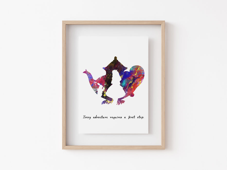 Alice and White Rabbit Print - Every adventure requires a first step