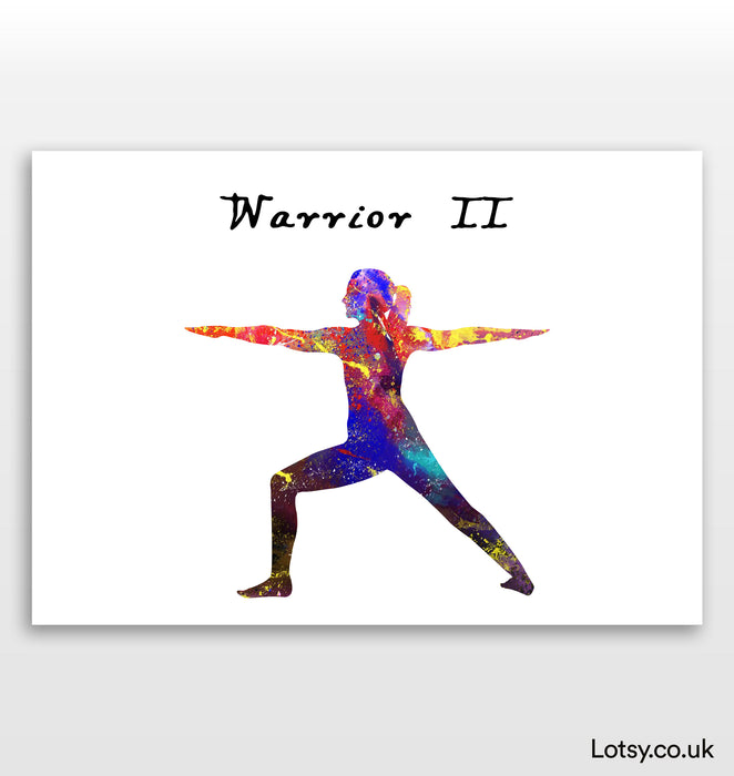 Warrior II Pose - Yoga Print