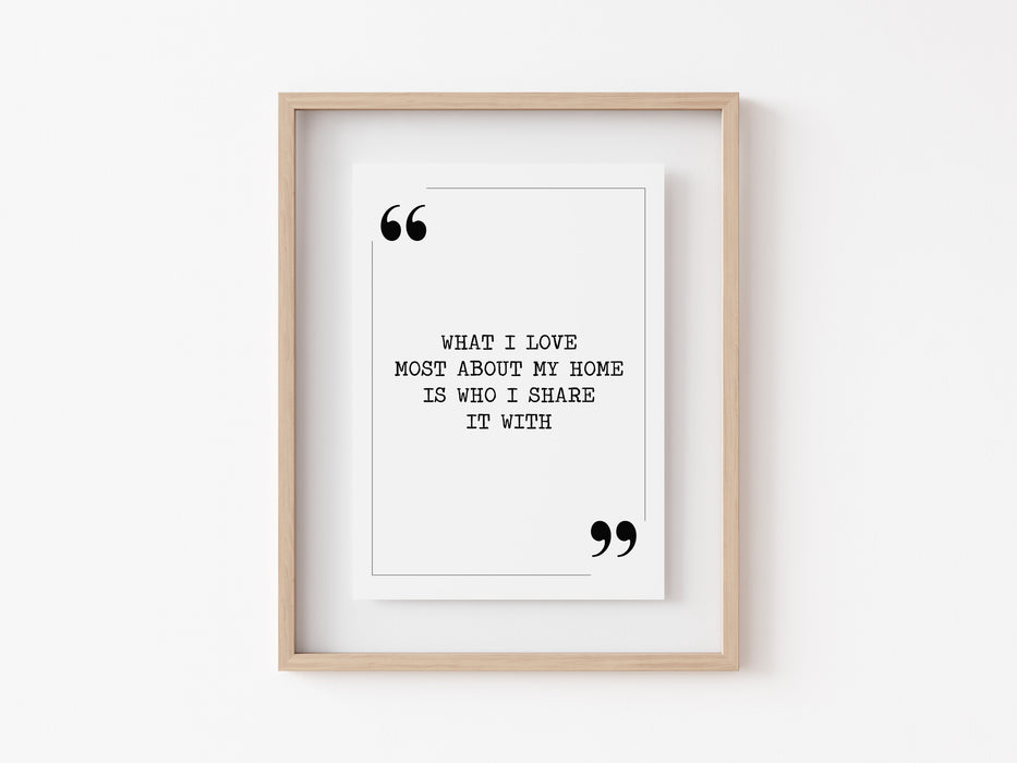 What I love most - Quote Print