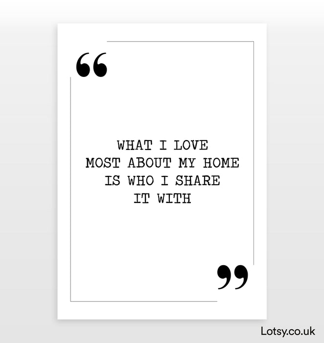 What I love most - Quote Print