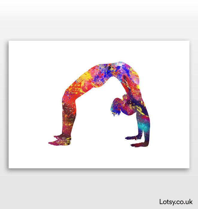 Wheel Pose - Yoga Print