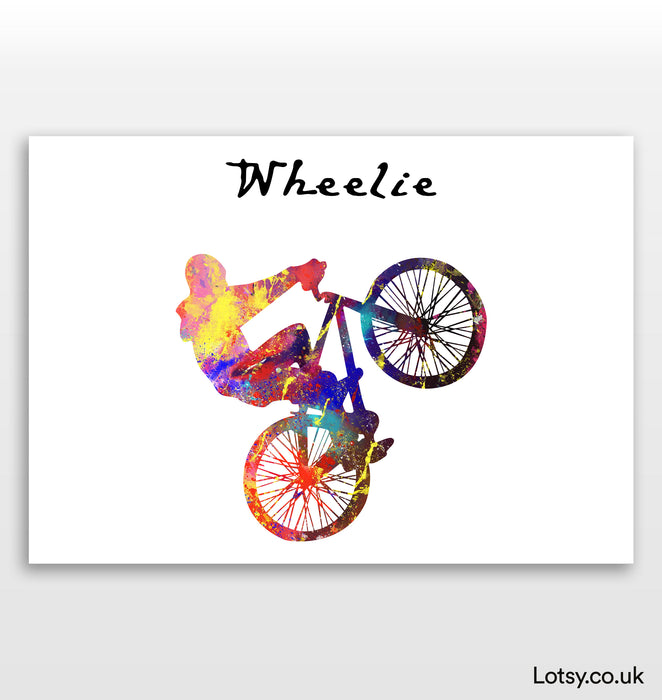 BMX Wheelie Print
