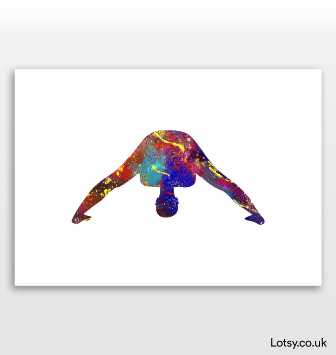 Wide Legged Forward Bend II Pose - Yoga Print