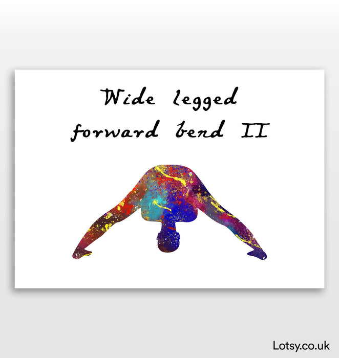 Postura de flexión hacia adelante II con piernas anchas - Impresión de yoga