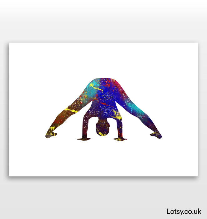 Wide Legged Forward Bend I Pose - Yoga Print