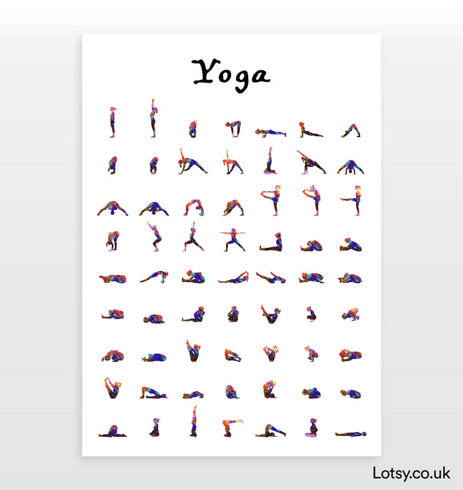Yoga Multi Poses - Yoga Print
