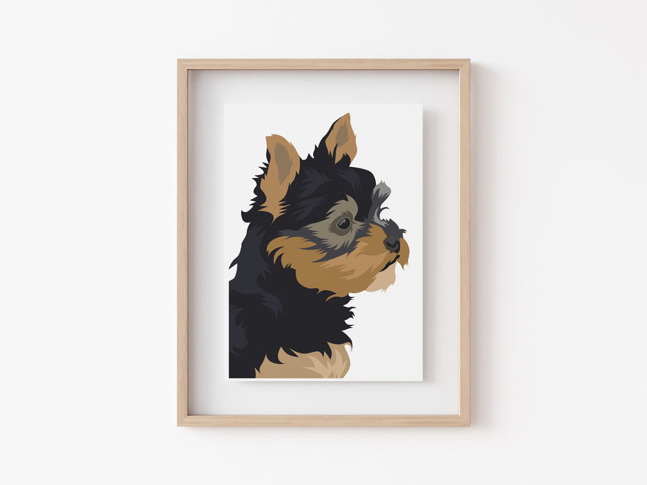 Yorkshire Terrier Head Print