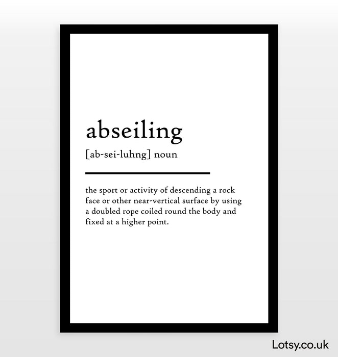 abseiling - Definition Print