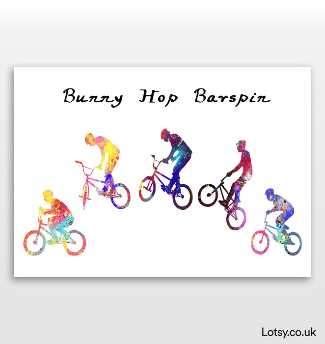 BMX Bunny Hop Barspin Sequence Print