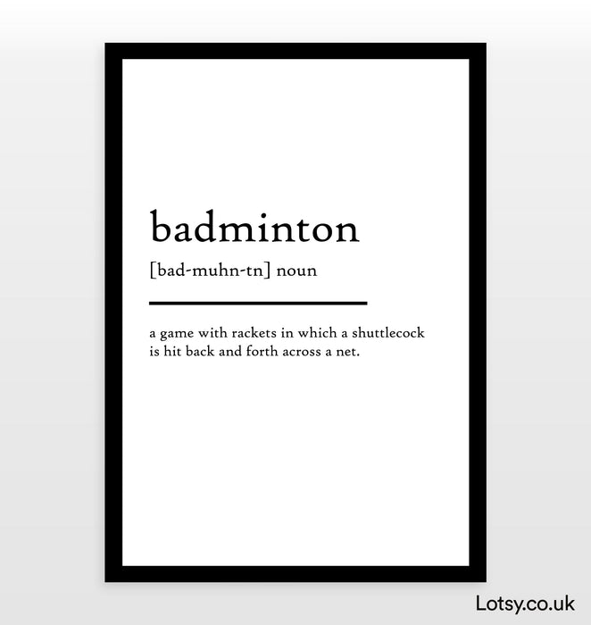 badminton - Definition Print