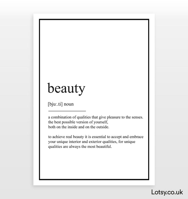 Beauty - Definition Print