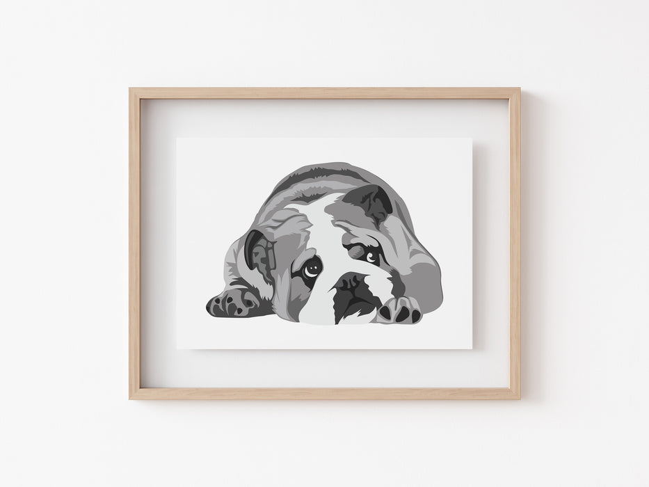 Bulldog head Print