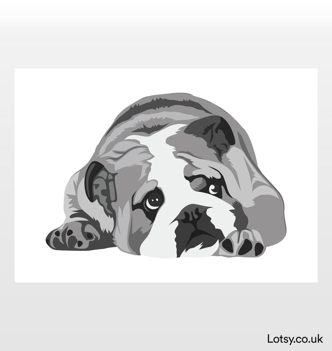 Bulldog head Print