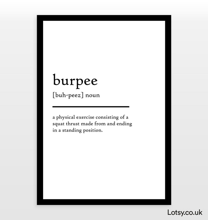 Burpee - Definition Print