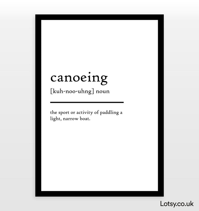 Canoeing - Definition Print