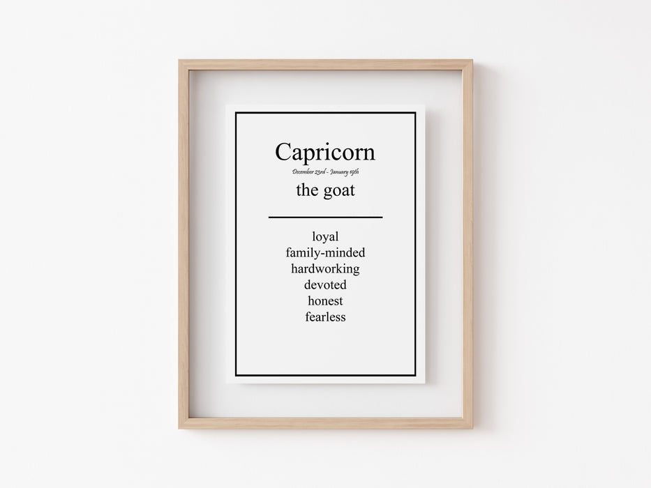 Capricorn - Quote Print - Zodiac Sign