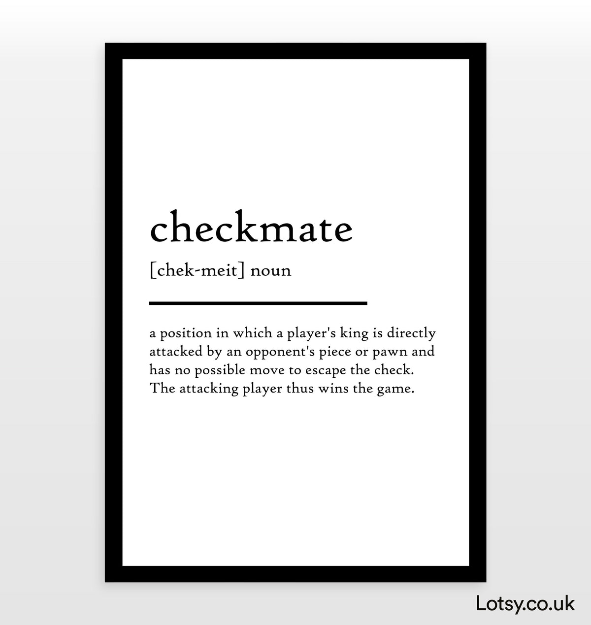 Checkmate - Definition Print — Lotsy.co.uk