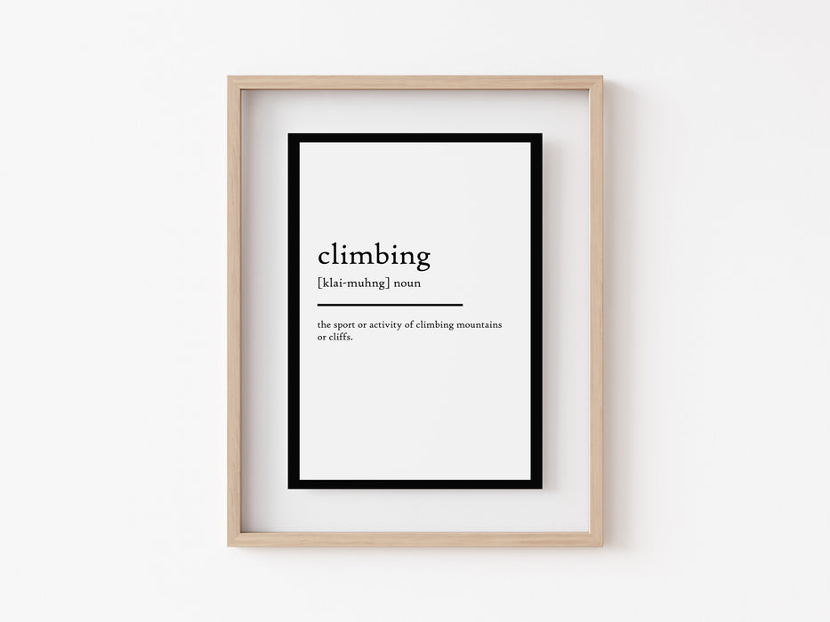 Climbing - Definition Print