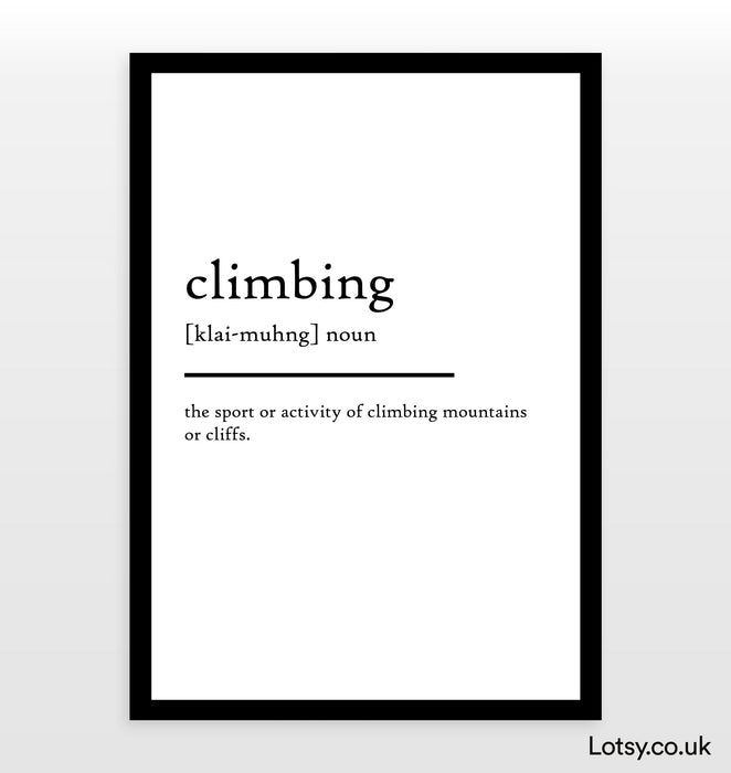 Climbing - Definition Print