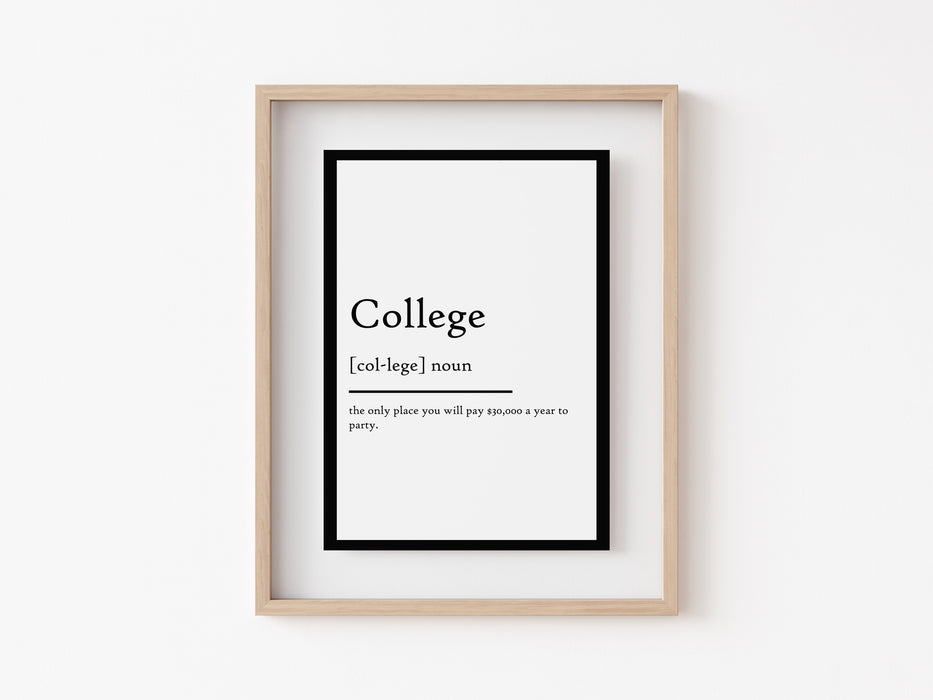 College - Definition Print