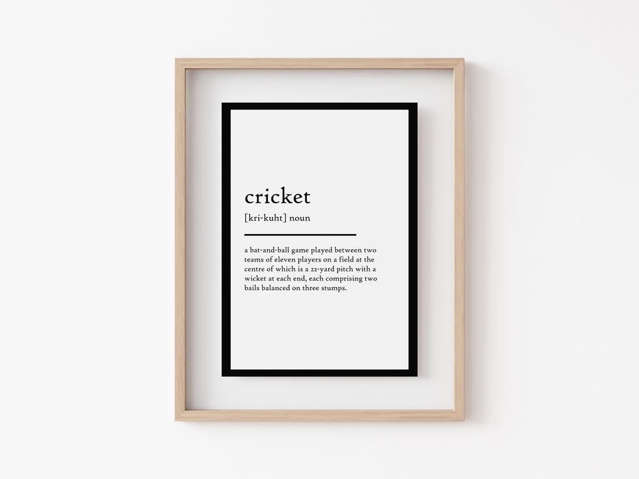 Cricket - Definition Print