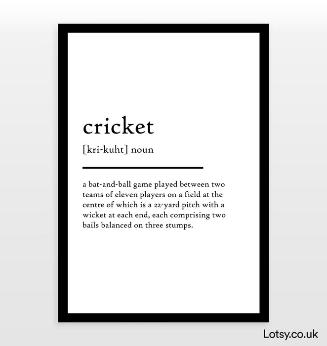 Cricket - Definition Print