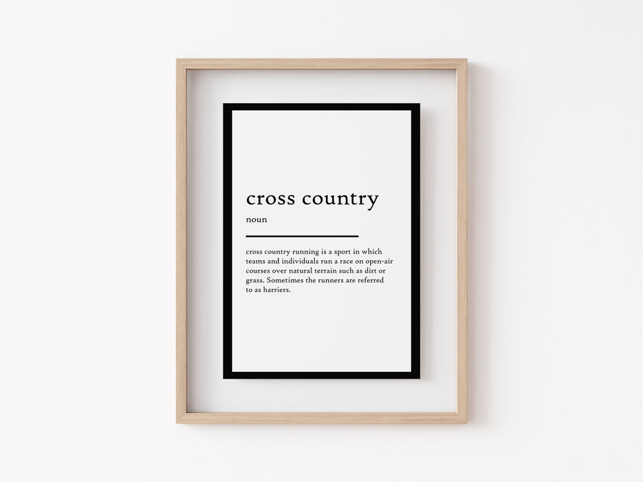 Cross country - Definition Print